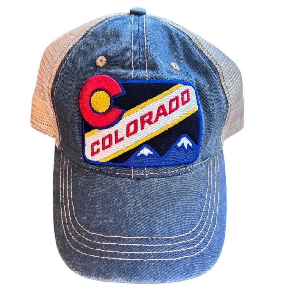 COLORADO Mountain State Specialties Adjustable Back Denim Mesh Baseball Cap Hat